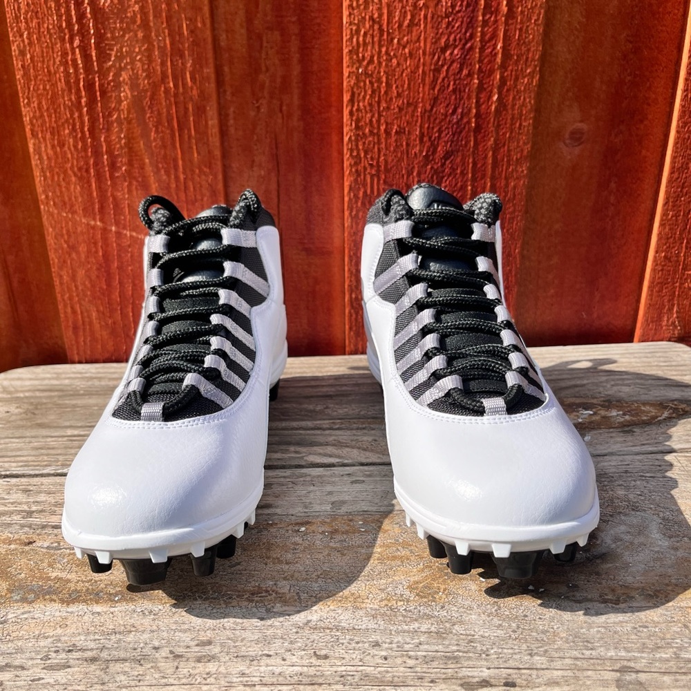 Air Jordan 10 Mid Football Cleats White Size 7